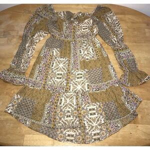 NWT Heyson Women's Boutique Maxi Dress Yellow Pink‎ Green Floral Bohemian Large